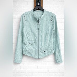 Sandwich Linen Jacket EU 36 XS Small Mint Zip Lightweight Minimalist Jacket
